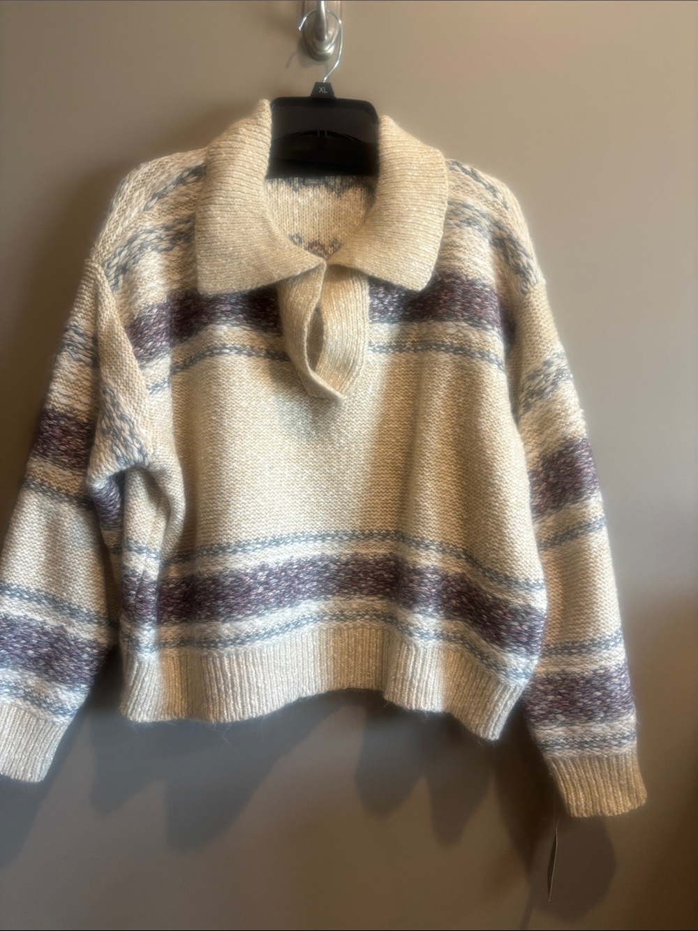 Falls Creek Striped Sweater in Cream, Brown and Gray